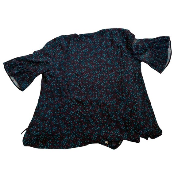 Draper James Botanic Print Waist Tie Blouse 14 - Picture 4 of 7